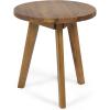 Christopher Knight Home Sante Round Outdoor Side Table, Acacia Wood Small Outdoor Table, Side Desk for Backyard Balcony Garden, Weather Resistant Patio End Table, Decorative Accent Table, Dark Brown(Gino natural Finish)