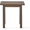 Christopher Knight Home Selma Acacia Wood Outdoor Side Table, Decorative Rectangular Small Accent Table, Weather Resistant Patio End Table for Balcony Beach Pool Side, Slatted Design, White PU(Sadie gray Finish)