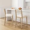 Christopher Knight Home Senna 25.5” Farmhouse Counter Height Bar Stools Set of 2, Fabric Upholstered Bar Stool with Ladder Back, Wooden Counter Stools with Slender Tapered Legs and Footrest, Beige(25.5”)