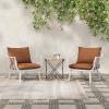 Christopher Knight Home Set of 2 Huron Indoor/Outdoor Polypropylene and Iron Frame Club Chairs,Patio Conversation Seating/Armchair for Garden, Backyard, Poolside,Removable Cushions, Light Green+Beige(White+brown)