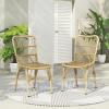 Christopher Knight Home Set of 2 Rekker Patio PE Wicker Dining Chairs, Outdoor Woven Rattan Accent Chair with Iron Frame, Fully Assembled Lounge Chair Outdoor for Garden/Backyard/Balcony, Natural(Natural)