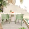 Christopher Knight Home Set of 2 Rivera Patio Iron Dining Chairs, Geometric-Carved Pattern Round Backrest, Armchair for Kitchen, Restaurant, Garden, Balcony, Porch, Backyard, Poolside, Matte Green(Matte Green)