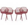 Christopher Knight Home Shawn Outdoor Modern Dining Chair (Set of 4), White(Red)
