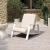 Christopher Knight Home Smeb Lounge Chair Outdoor with Cushions, Acacia Wood Adirondack Chair, Slatted Design Side Chair, Extra Seating for Balcony Backyard Poolside Garden, White + Beige(White + Beige)
