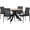 Christopher Knight Home Stetson Outdoor 5 Piece Dining Set – Mesh and Acacia Wood – Black/Teak