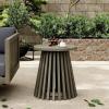 Christopher Knight Home Taki Acacia Wood Patio Coffee Table, Round Table with Unique Wooden Base for Backyard, Stylish Indoor/Outdoor Table, Easy Assembly, Space Saving Outdoor Furniture, Grey(Grey)