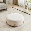 Christopher Knight Home Tatia Modern Boucle Upholstered Ottoman Coffee Table, Multi-Functional Sofa Footrest with Wooden Frame, Extra Seating for Living Room, Bedroom, Entryway, White+Natural(White+natural)