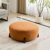 Christopher Knight Home Tatia Modern Boucle Upholstered Ottoman Coffee Table, Multi-Functional Sofa Footrest with Wooden Frame, Extra Seating for Living Room, Bedroom, Entryway, White+Natural(Brown+pumpkin Orange)