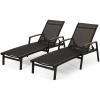Christopher Knight Home Teresa Outdoor Aluminum Chaise Lounge with Mesh Seating (Set of 2), White(Black)