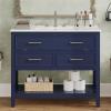 Christopher Knight Home Udell 36″ Bathroom Vanity with Sink, Modern Freestanding Bathroom Sink Cabinet with Tip-Out Drawer and Open Shelf, Bathroom Storage Cabinet with Sink Combo Set, Blue(Blue)