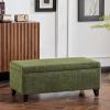 Christopher Knight Home Vayne Boucle Storage Ottoman, Rectangular Ottoman Bench, Birch Wood Legs, Upholstered Ottoman with Storage, Foot Rest Bench for Living Room, Entryway and Bedroom, White(Green)