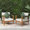 Christopher Knight Home Vinny Outdoor Accent Chairs Set of 2, Acacia Wood Club Chair, Handwoven Rope Armchair with Removable Cushions, Comfort Seating Reading Sofa for Garden Backyard, Green+Beige(Green+beige)
