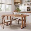 Christopher Knight Home Xayah 63 Inch Dining Table for 6 People, Rectangular Kitchen Table, Farmhouse Dinner Furniture, Modern Wood Table for Dining Room, Walnut(Natural)