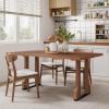 Christopher Knight Home Xayah 63 Inch Dining Table for 6 People, Rectangular Kitchen Table, Farmhouse Dinner Furniture, Modern Wood Table for Dining Room, Walnut(Walnut)