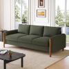 Christopher Knight Home Yadil Teddy Fleece Upholstered 3 Seater Sofa Couch, Wooden Home Sofa Living Room, Comfy Cloud Couch for Bedroom, Home Office, Olive Green(Olive Green)