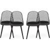 Delora Outdoor Modern Dining Chair (Set of 4), Black