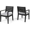 GDFStudio Great Deal Furniture Outdoor Acacia Wood Dining Chairs, Sandblast Dark Gray and Light Gray (Set of 2)(Sandblast Dark Grey + Light Gray)