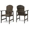 Great Deal Furniture Easter Outdoor Weather Resistant Acacia Wood Adirondack Dining Chairs (Set of 2), Gray Finish