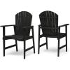 Great Deal Furniture Easter Outdoor Weather Resistant Acacia Wood Adirondack Dining Chairs (Set of 2), White Finish(Dark Gray)
