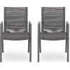 Great Deal Furniture Elma Outdoor Modern Aluminum Dining Chair with Rope Seat (Set of 2), Gray and Dark Gray(Gray + Dark Gray)