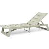 Great Deal Furniture Lillian Outdoor Wood and Iron Chaise Lounge, Teak and Yellow, (309813)(Light Gray Wash + Gray)