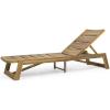 Great Deal Furniture Lillian Outdoor Wood and Iron Chaise Lounge, Teak and Yellow, (309813)(Teak Finish + Yellow)