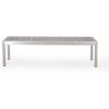 Odelia Outdoor Modern Aluminum Dining Bench with Faux Wood Seat, Gray and Silver(Gray  Silver)