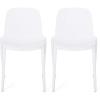 Raevyn Outdoor Modern Stacking Dining Chair (Set of 2), White