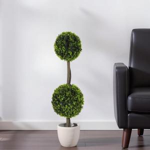 Christopher Knight Home Alene Set of 2 60.75”H Artificial Tree Indoor, Artificial Bamboo Tree with Nursery Pot, Faux Tree with Black Plastic Pot for Living Room, Artificial Plant for Home Decor,Green(Green/34”h)
