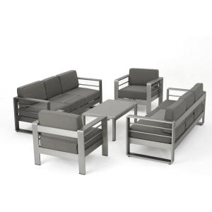 Christopher Knight Home Cape Coral Aluminum Chat Set, 5-Pcs Set, Khaki