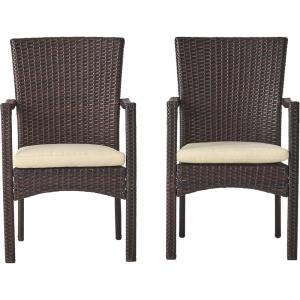 Christopher Knight Home Corsica Outdoor Wicker Dining Chairs, 2-Pcs Set, Multibrown