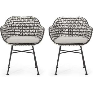 Christopher Knight Home Dining Chair, Beige + Black + White + Matte Black