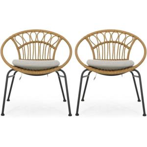 Christopher Knight Home Dining Chair, Beige + Light Brown + Matte Black