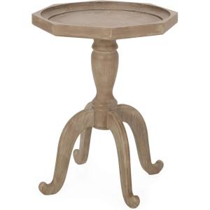 Christopher Knight Home Elizabeth 25″ Small End Table with Spider Leg, Living Room Side Table, Accent Table with Lipped Tabletop, French Country Furniture, Wooden Small Coffee Table, Black + Natural(Natural)