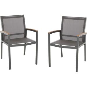 Christopher Knight Home Emma Outdoor Mesh and Aluminum Frame Dining Chair (Set of 2), Gray