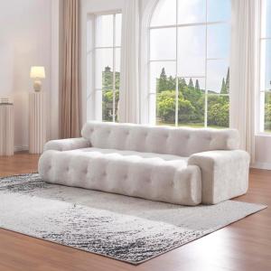 Christopher Knight Home Gumi Modern Fabric Upholstered 3 Seater Sofa Couch, Oversized Boneless Couch for Living Room, Comfy Cloud Sofa for Bedroom, Home Office, No Assembly Required, Brownish Orange(Silver Lining)