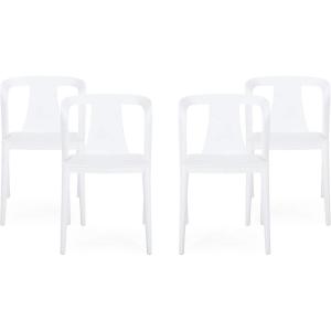 Christopher Knight Home Ianthe Outdoor Dining Chair (Set of 4), White