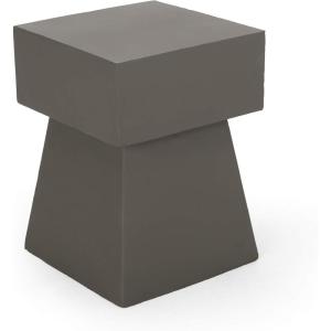 Christopher Knight Home Jack Outdoor Modern Side Table, Matte Black(Light Gray)