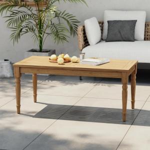 Christopher Knight Home Lama Rectangular Outdoor Coffee Table, Slat Panel Side Table, Acacia Wood Side Desk for Backyard Balcony Garden, Weather Resistant Lightweight Patio Tea Table, Natural