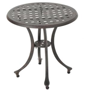 Christopher Knight Home Lola Outdoor 19″ Cast Aluminum Side Table, Bronze Finished(Side Table)