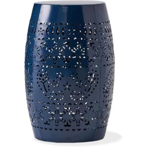 Christopher Knight Home Ruby Outdoor 12″ Iron Side Table, Black(Dark Blue)