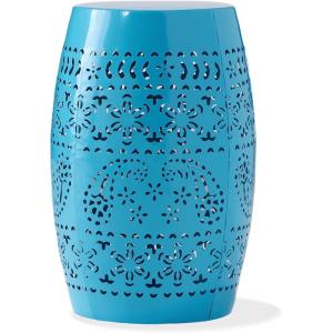 Christopher Knight Home Ruby Outdoor 12″ Iron Side Table, White(Blue)