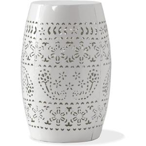 Christopher Knight Home Ruby Outdoor 12″ Iron Side Table, White(Rubyy white)