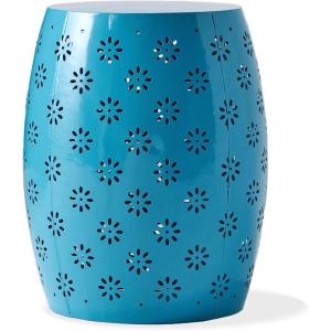 Christopher Knight Home Ruby Outdoor 12″ Iron Side Table, White(Solei blue)