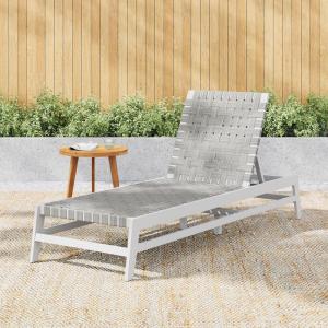 Christopher Knight Home Susua Rope Chaise Lounge with Acacia Wood Frame, Adjustable Backrest Single Lounge Sofa, Patio Sun Lounger Recliner Chair for Poolside Backyard, Light Brown + Mocha(Gray + Light Gray)
