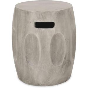 Richie Outdoor Lightweight Concrete Side Table, Light Gray(Ronal concrete Finish)