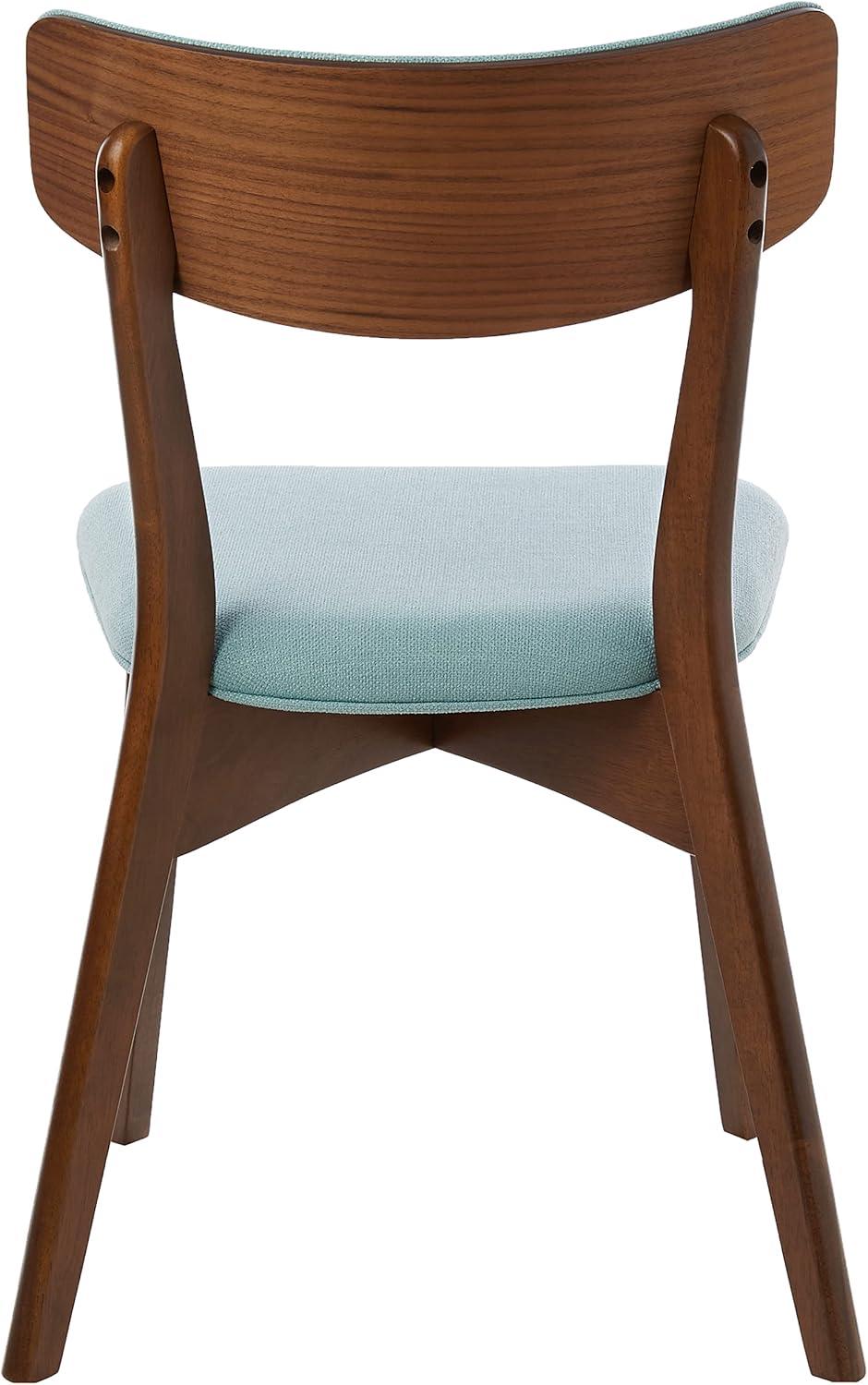 imageChristopher Knight Home Abrielle MidCentury Modern Fabric Dining Chairs with Natural Walnut Finished Rubberwood Frame 2Pcs Set Mint Natural Walnut