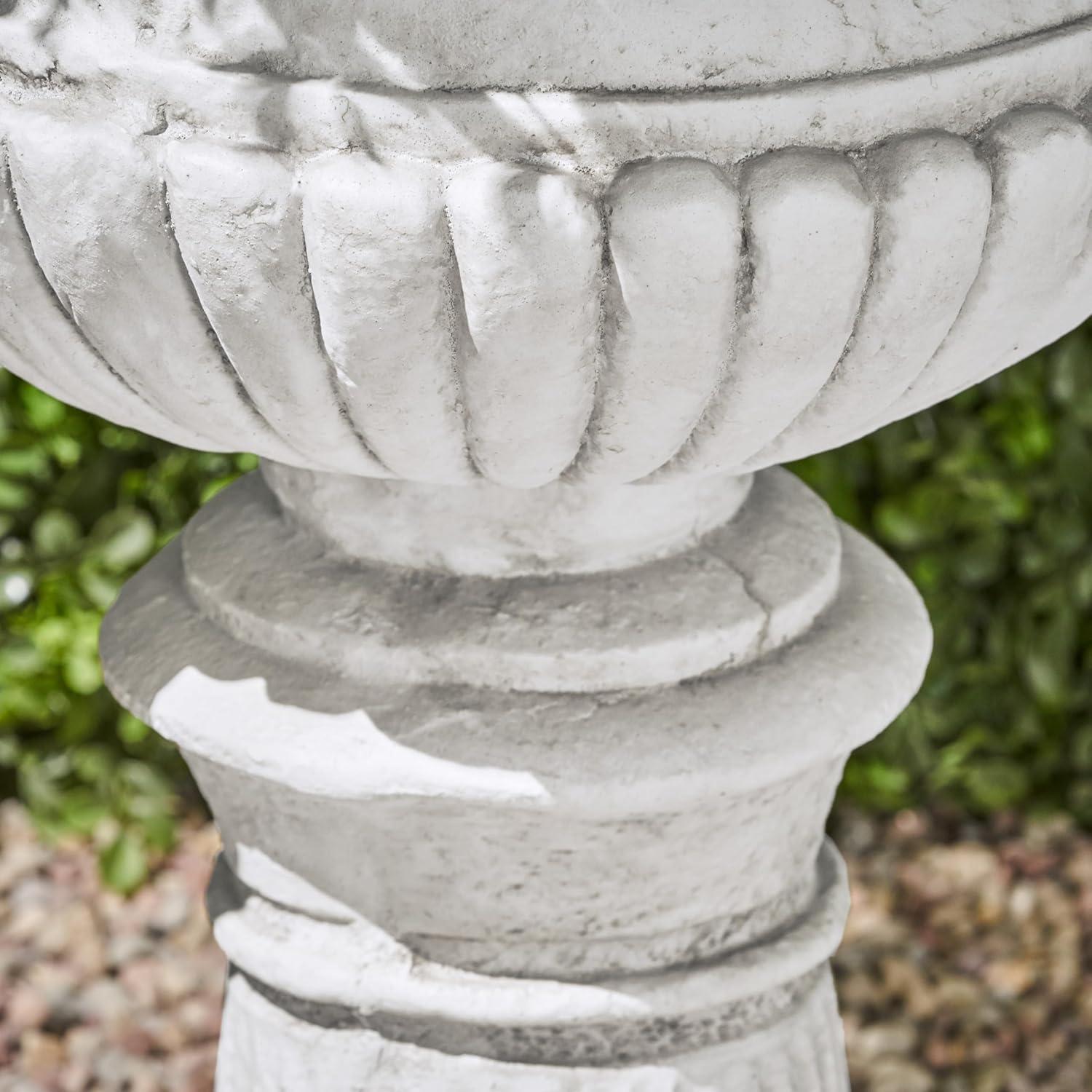 imageChristopher Knight Home Adonis Traditional Roman Chalice Garden Urn Planter with Lion and Floral Accents Antique White