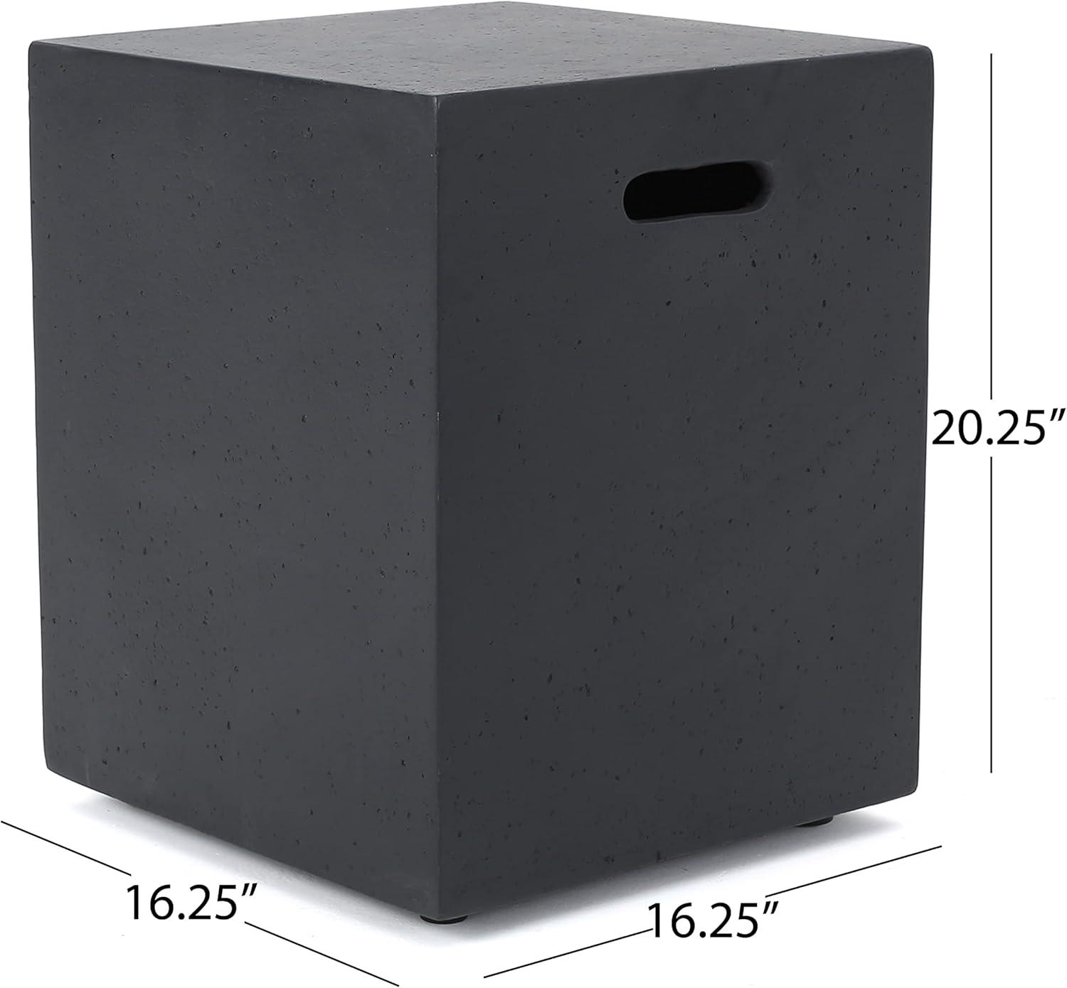 imageChristopher Knight Home Aidan Dark Grey Square 50K BTU Outdoor Gas Fire Pit Table with Tank Holder