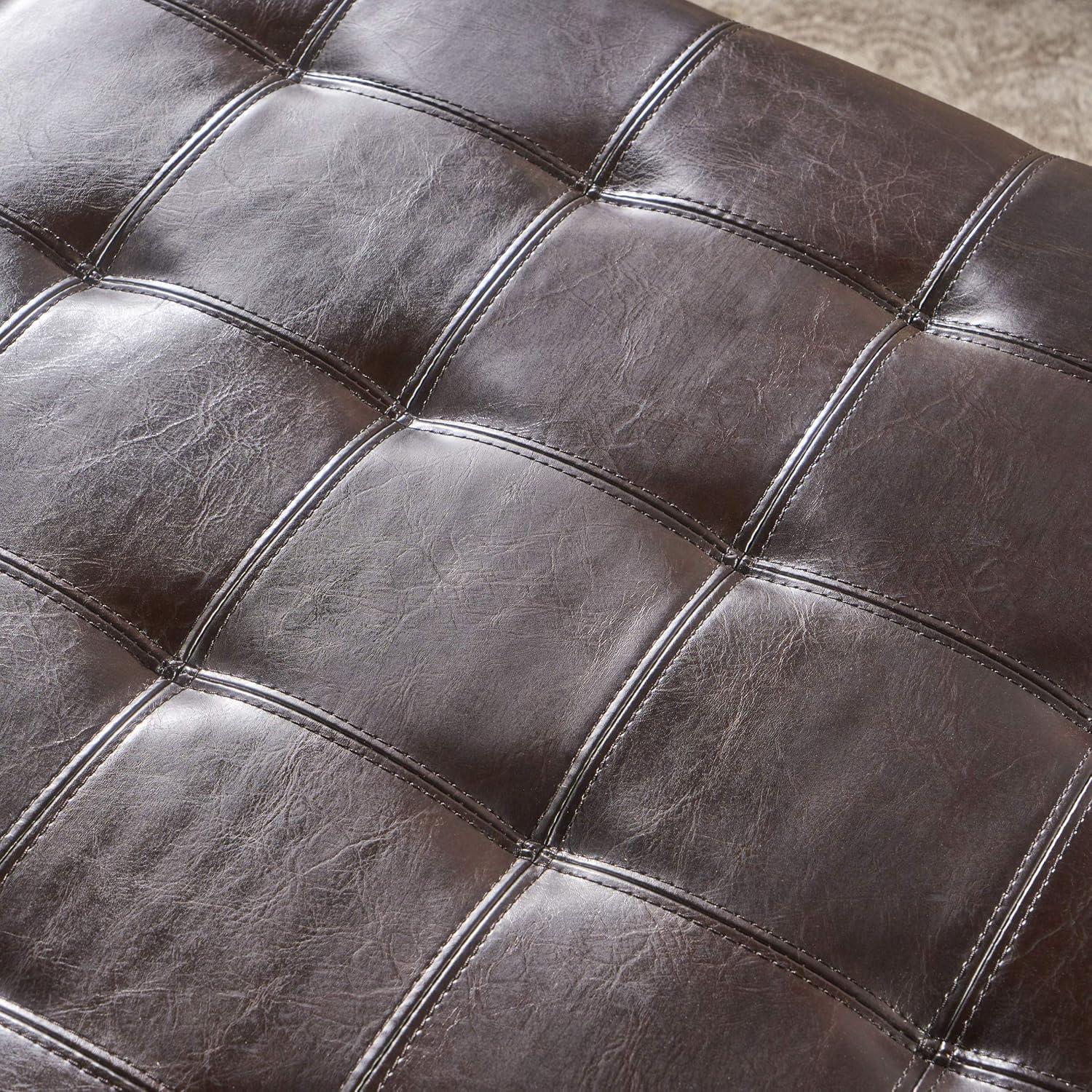 imageChristopher Knight Home Alexandria Bonded Leather Storage Ottoman Marbled Brown 31 x 31x 186